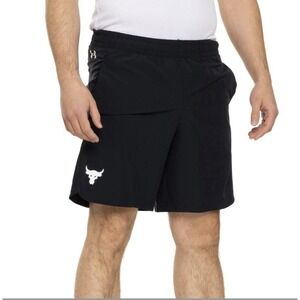 Under Armour Project Rock Woven Shorts Mens Size Small Petite‎ Black NEW